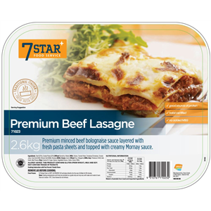 7 STAR PREMIUM LASAGNE BEEF 2.6KG - Brentcorp Foodservice & Bulk Barn