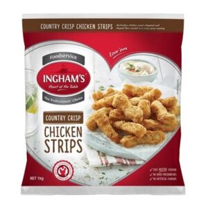**INGHAMS COUNTRY CHICKEN STRIPS 1KG