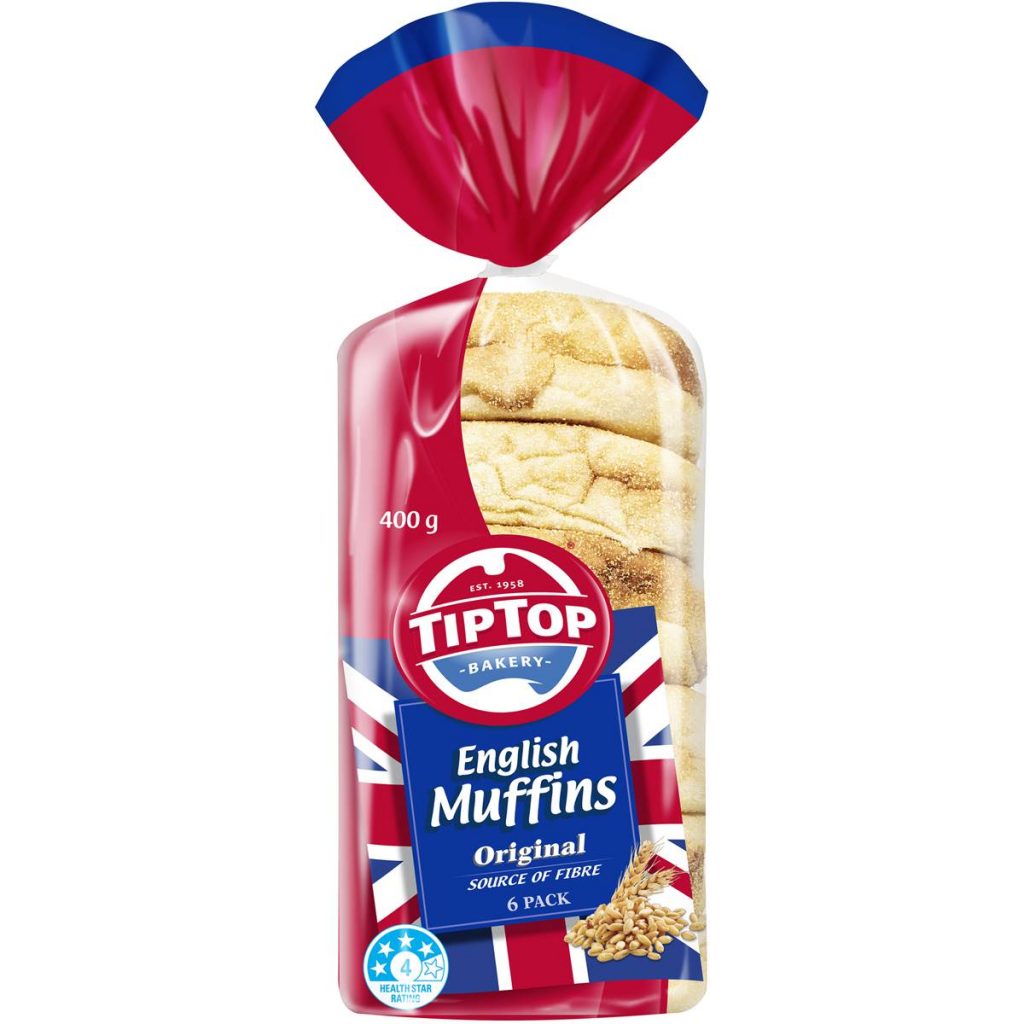 TIP TOP ENGLISH MUFFINS 400G 6PK Brentcorp Foodservice & Bulk Barn