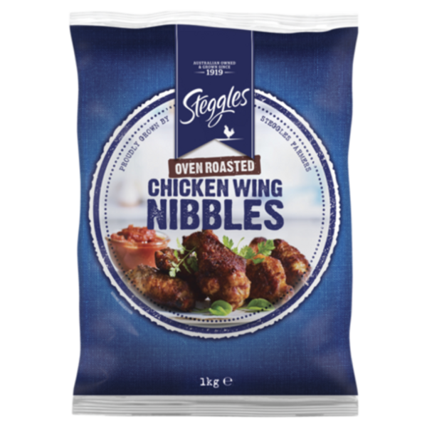 STEGGLES OVEN ROASTED WING NIBBLES 1KG